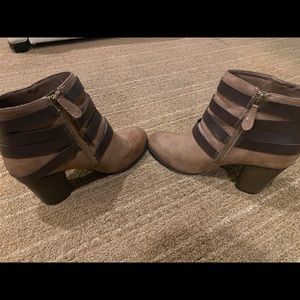 Madden girl brown leather booties with straps